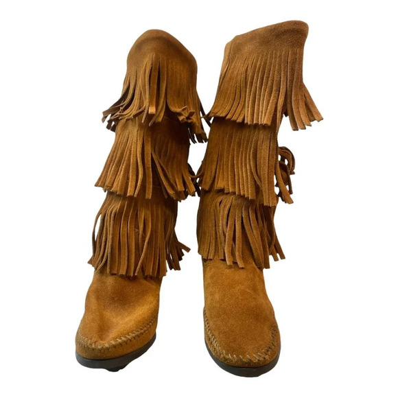 Camel Boots with Fringe - Picture 4 of 4